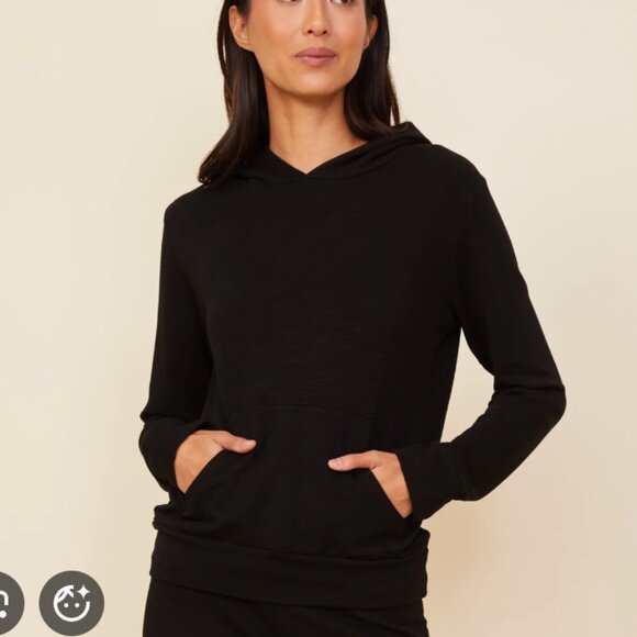 Monrow Super Soft Black Hoodie Pullover - Picture 1 of 5